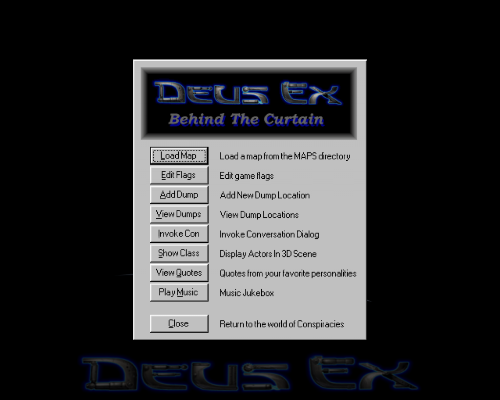 Deus Ex Legend Menu